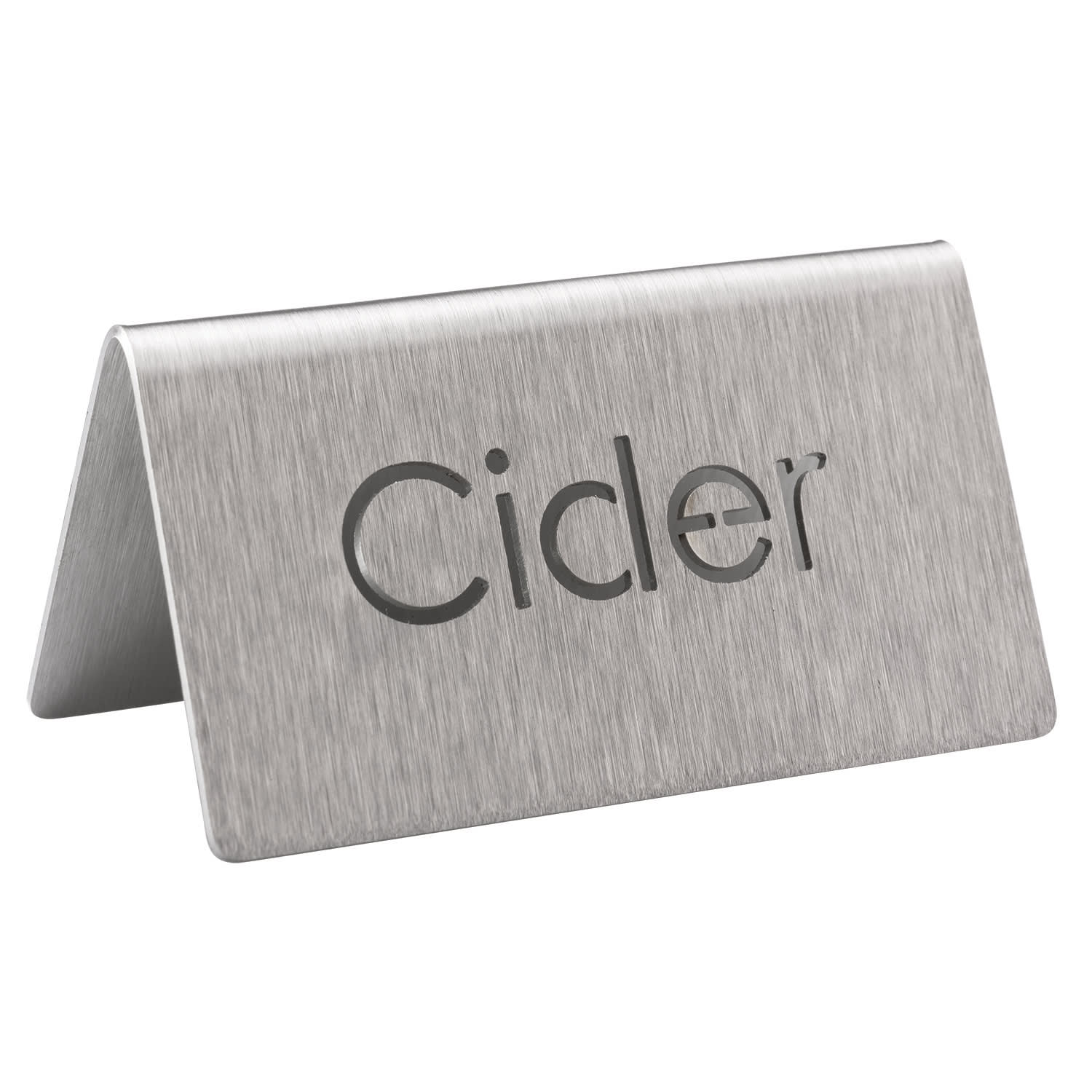 Service Ideas 1C-BF-CIDER-MOD Laser Cut ID Table Tent, Cider, Brushed Stainless