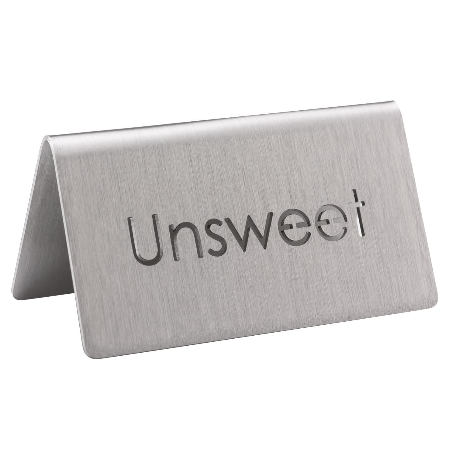 Service Ideas 1C-BF-UNSWEET-MOD Laser Cut ID Table Tent, Unsweet, Brushed Stainless