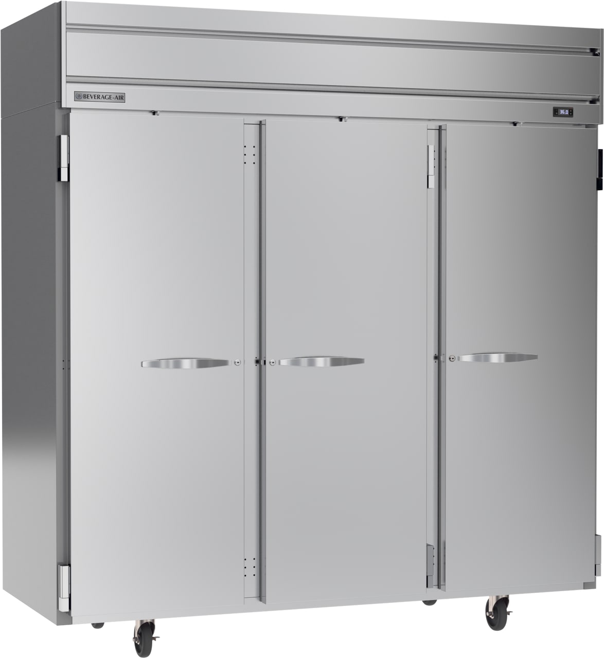 Beverage Air HR3HC-1S Horizon Series 78" Three Solid Swing Door Reach-In Refrigerator