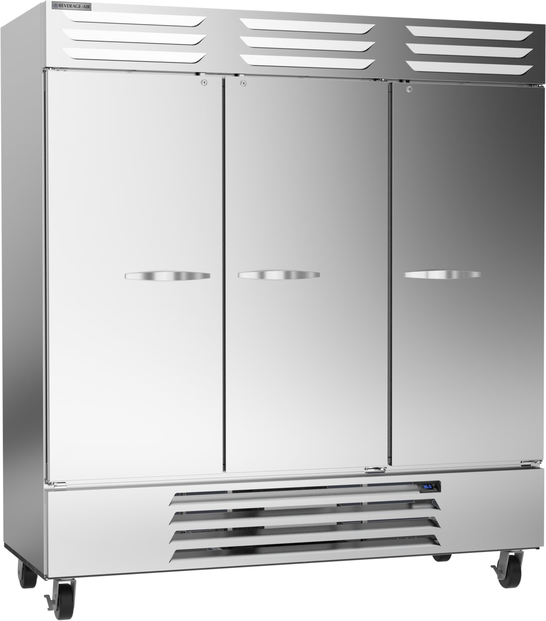 Beverage Air RB72HC-1S Vista Series 75" Three Solid Swing Door Reach-In Refrigerator