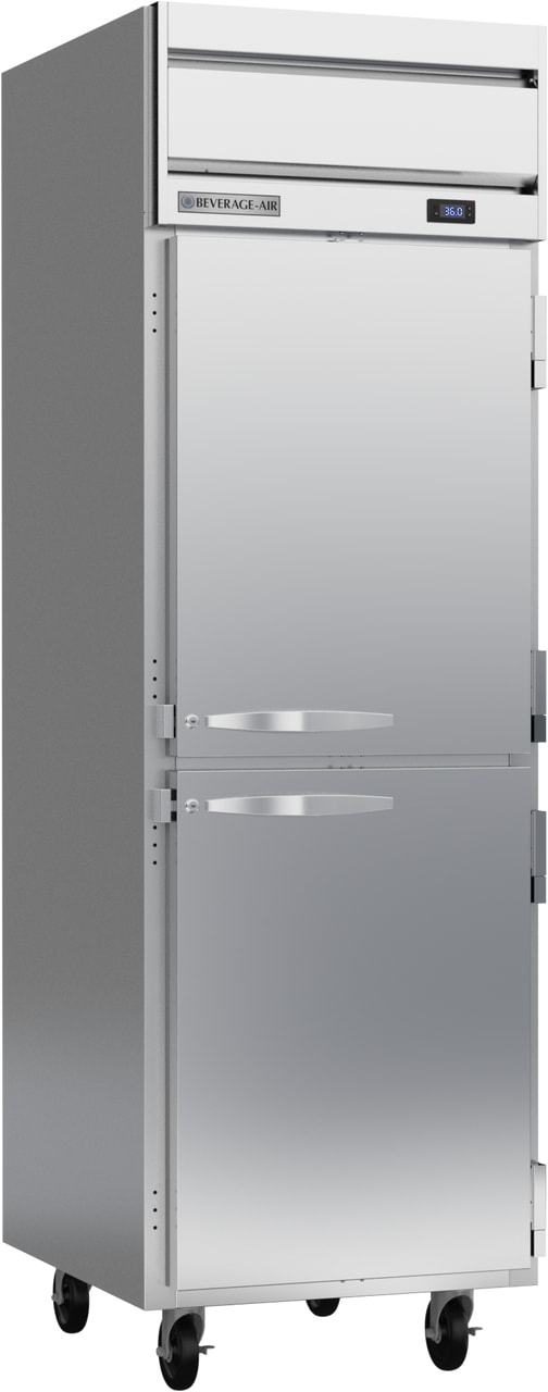 Beverage Air HR1HC-1HS Horizon Series 26" Two Solid Swing Half-Door Reach-In Refrigerator