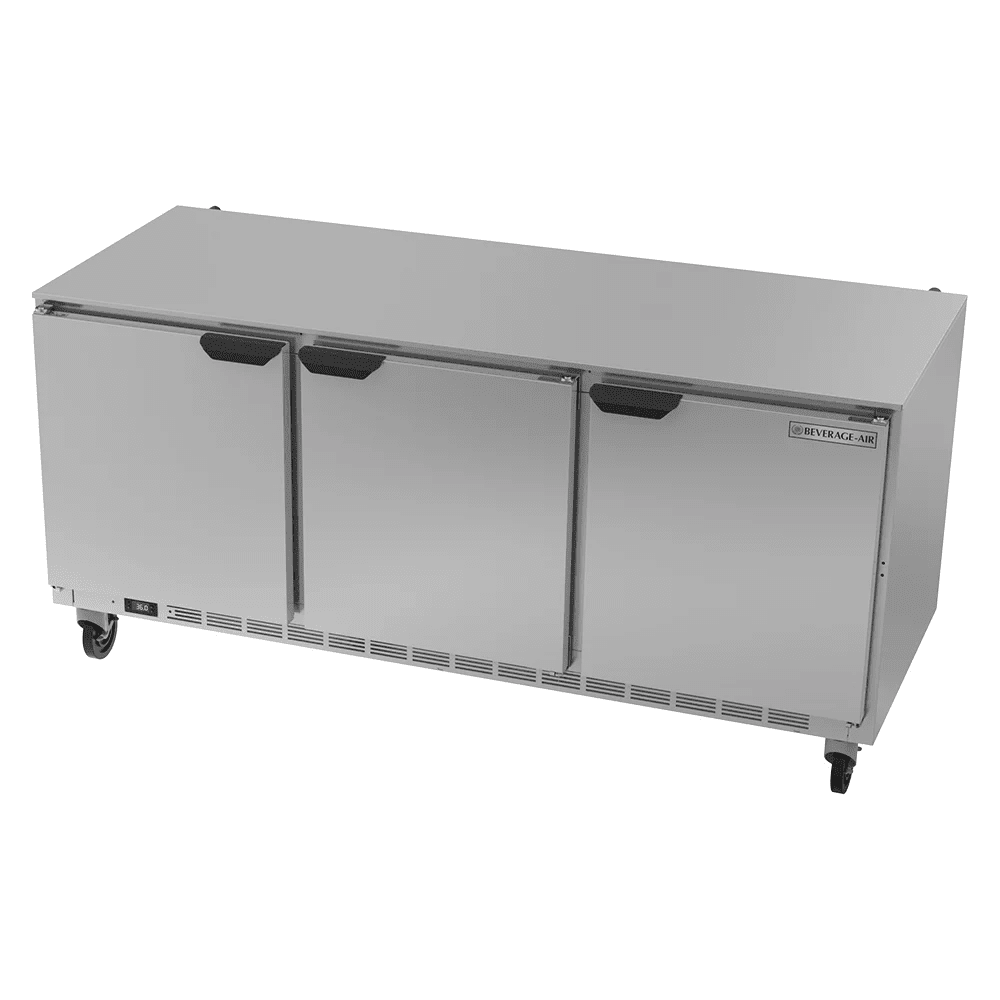 Beverage Air UCR72AHC 72" 3-Door Undercounter Refrigerator