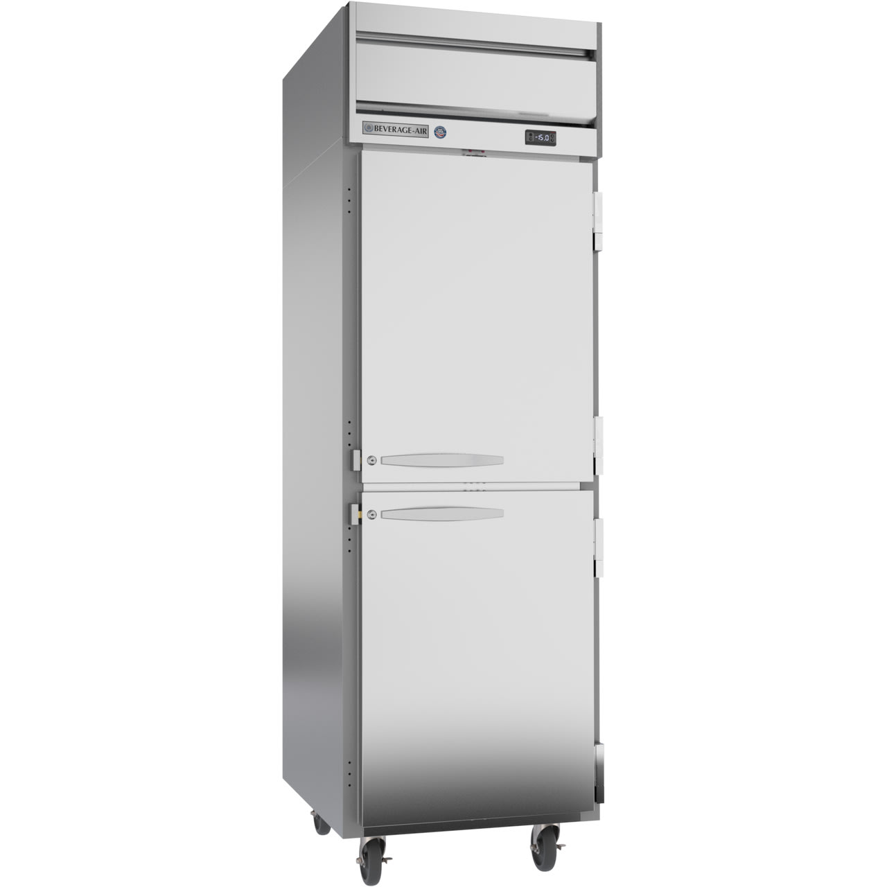 Beverage Air HF1HC-1HS-18 Horizon 26" 2 Solid Half-Door Reach-In Freezer, Left-Hinged