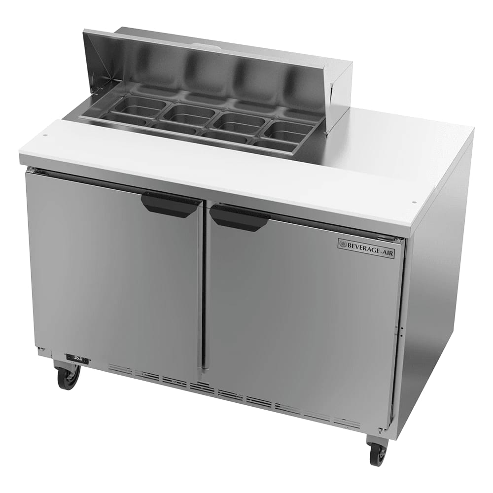 Beverage Air SPE48HC-08 48" 2-Door Refrigerated Sandwich Prep Table