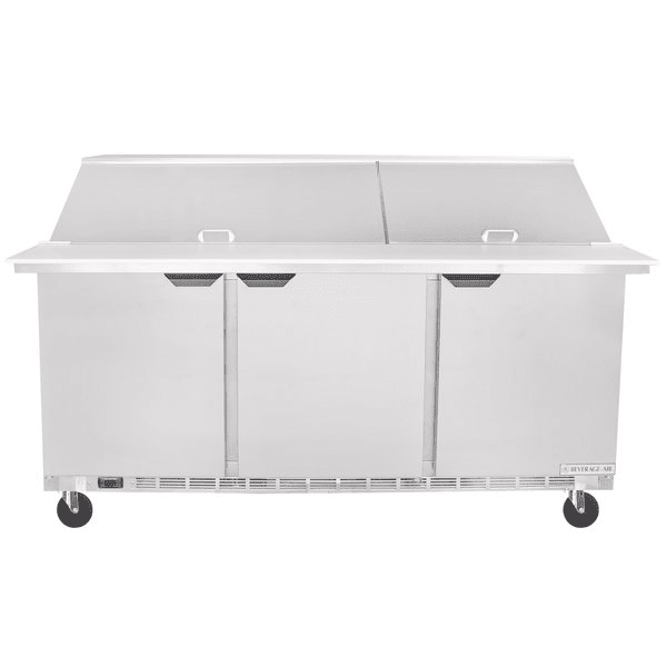 Beverage Air SPE72HC-30M 72" 3-Door Mega Top Refrigerated Sandwich Prep Table