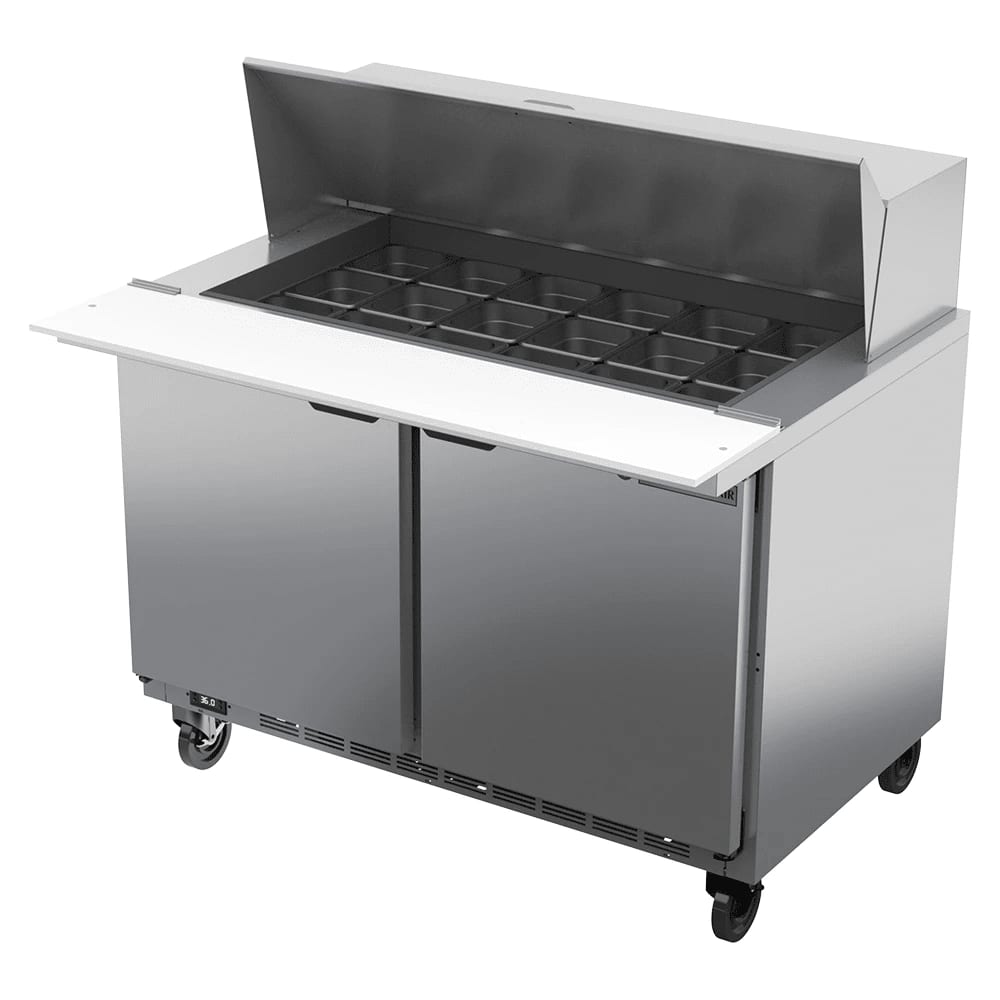Beverage Air SPE48HC-18M 48" 2-Door Mega Top Refrigerated Sandwich Prep Table
