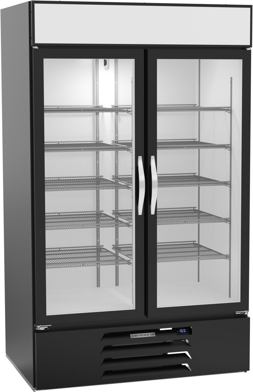Beverage Air MMF44HC-1-B MarketMax™ 47" Black Glass Door Merchandiser Freezer with 2 Swing Doors