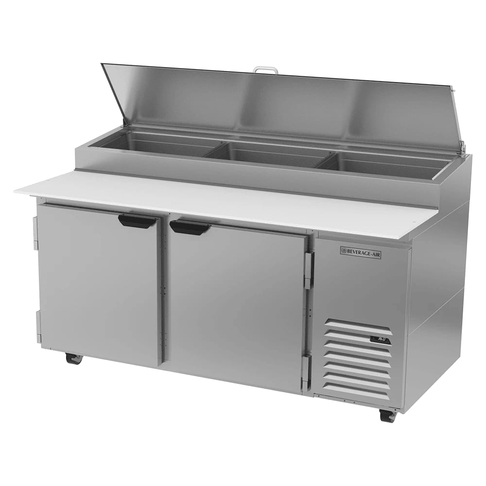 Beverage Air DP67HC 67" 2-Door Refrigerated Pizza Prep Table
