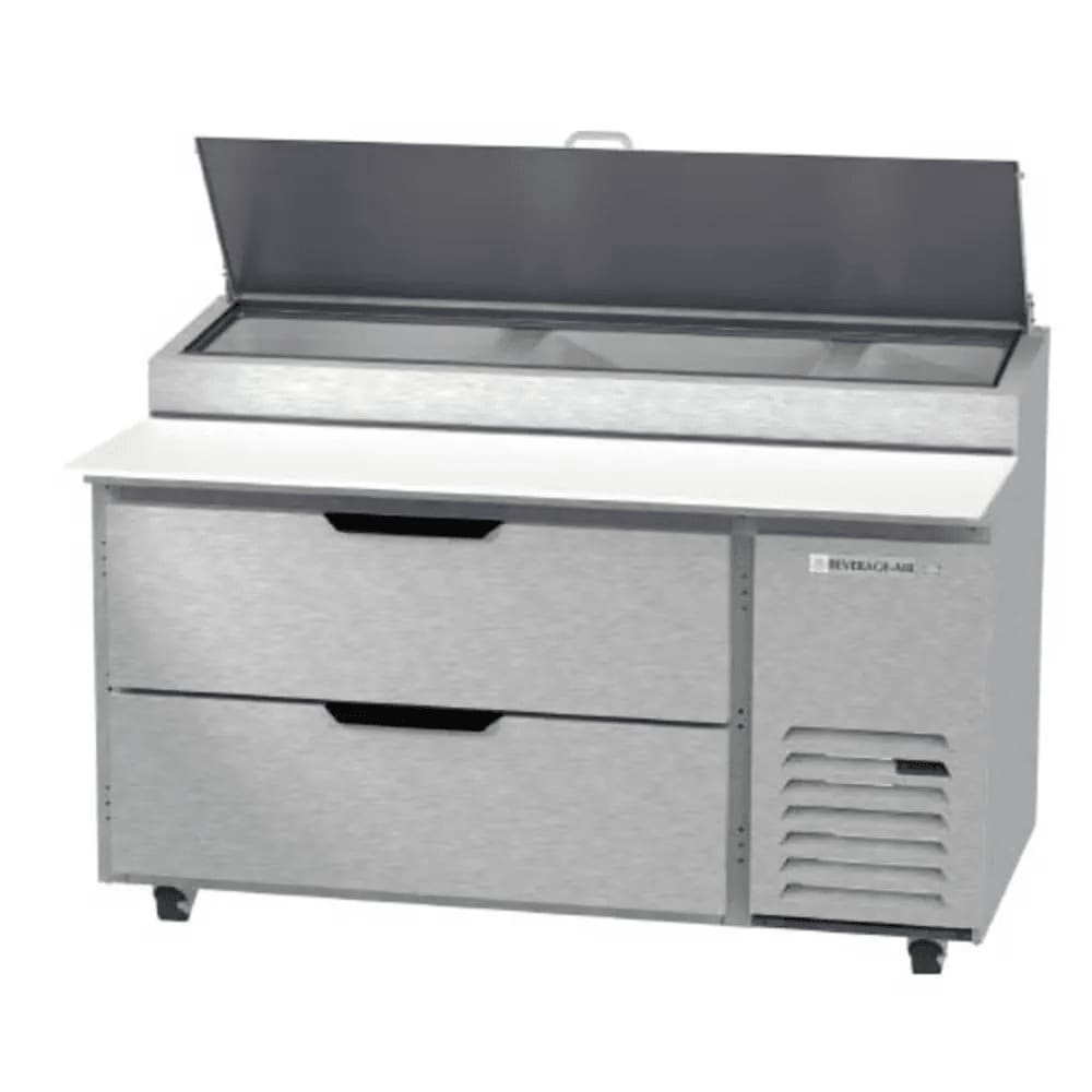 Beverage Air DPD60HC-2-CL 60" 2-Drawer Refrigerated Pizza Prep Table