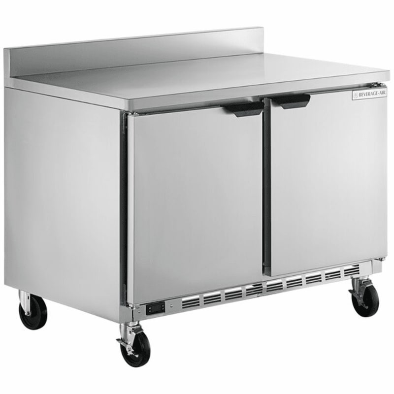 Beverage Air WTF48AHC 48" 2-Door Worktop Freezer with 4" Backsplash