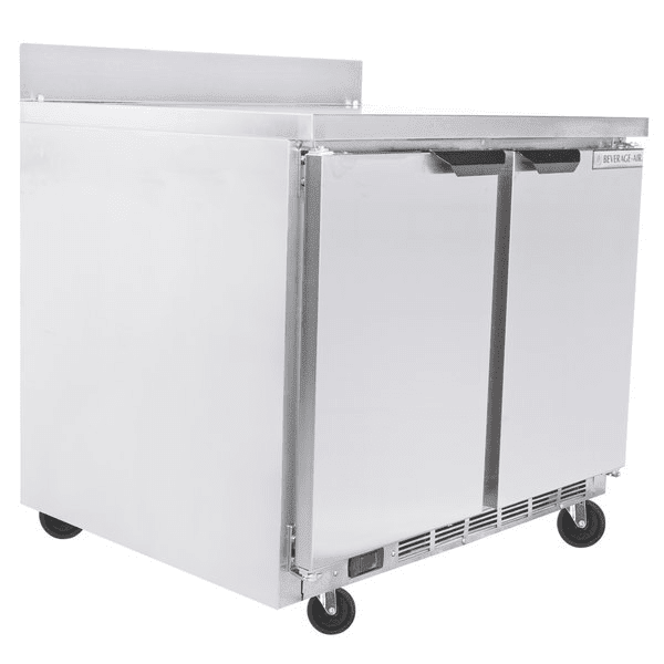 Beverage Air WTF36AHC 36" 2-Door Worktop Freezer with 4" Backsplash