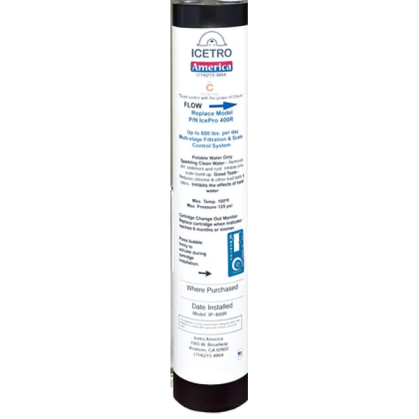 Icetro America IcePro 400R Replacement Water Filter Cartridge, For IcePro 400