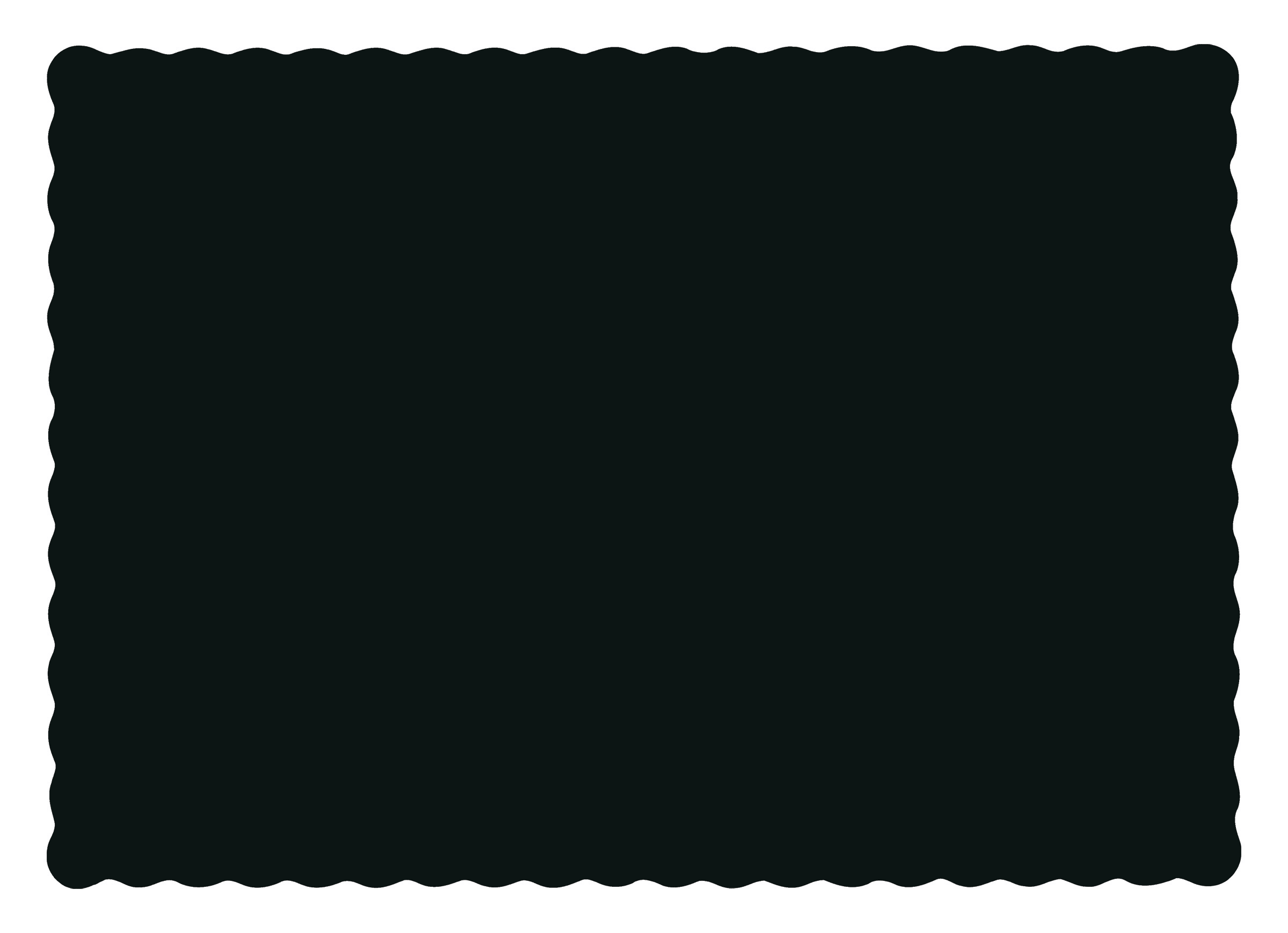 Hoffmaster 310551 Black Paper Placemat, Scalloped Edge, 10" x 14"