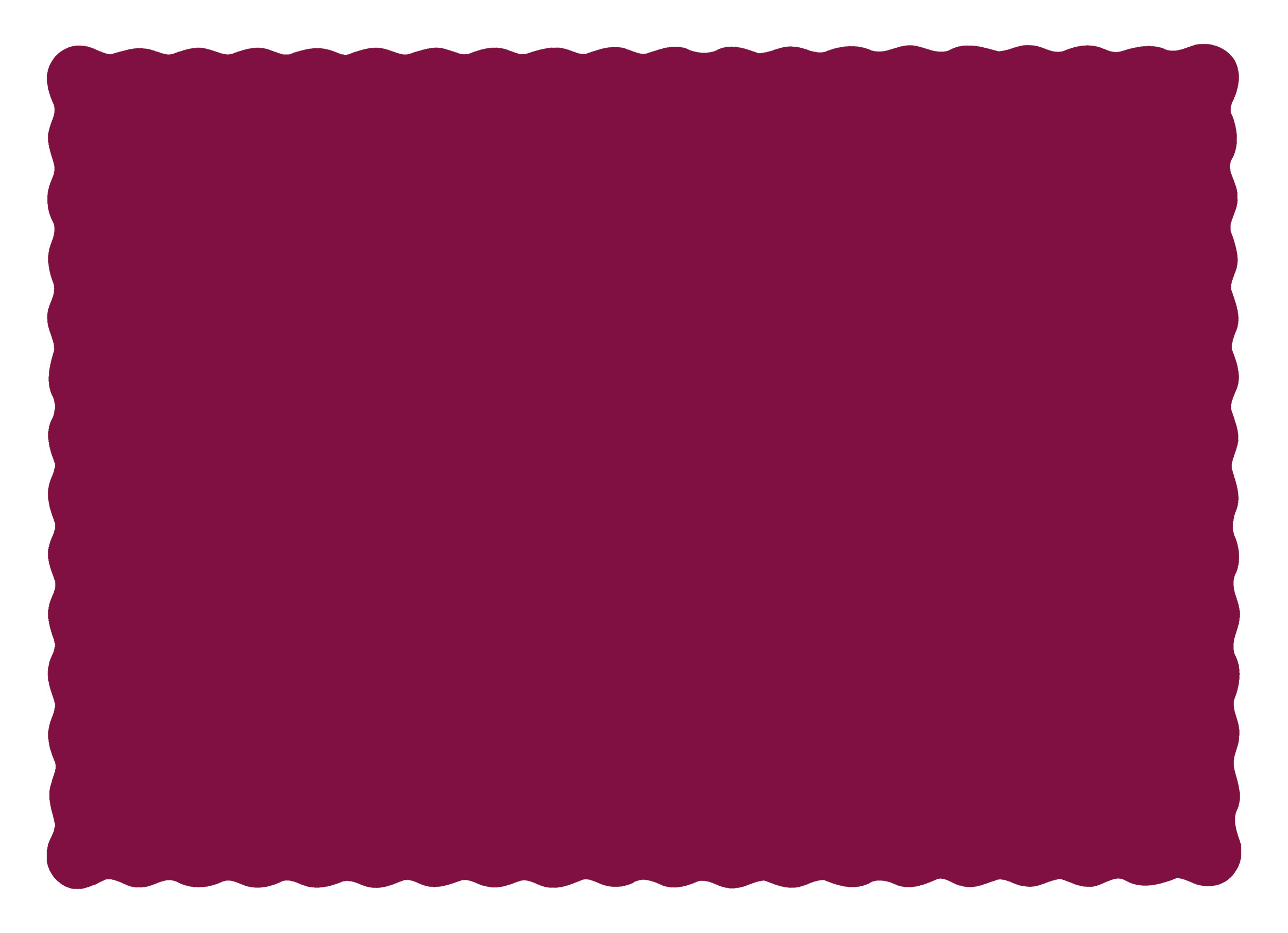 Hoffmaster 310524 Burgundy Paper Placemat, Scalloped Edge, 10" x 14"
