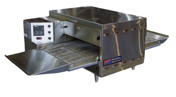 Middleby Marshall PS520G Gas Countertop Conveyor Oven - Triple Stack, STD Single Belt, Gas, 120V, Discrete Digital Temperture and Speed Controllers