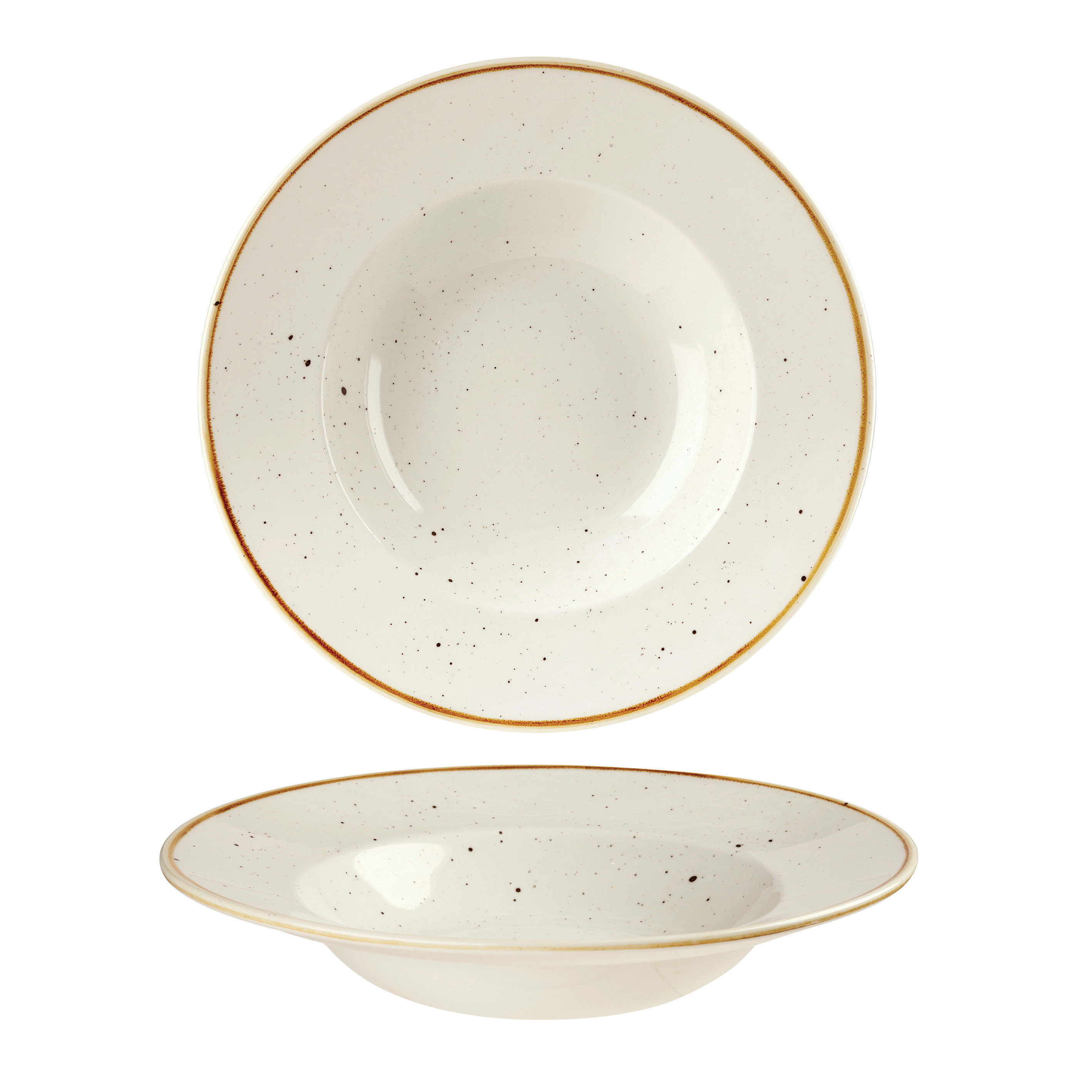 Churchill SWHSVWBM1 Stonecast Barley White Profile Wide Rim Bowl Med 9.4"