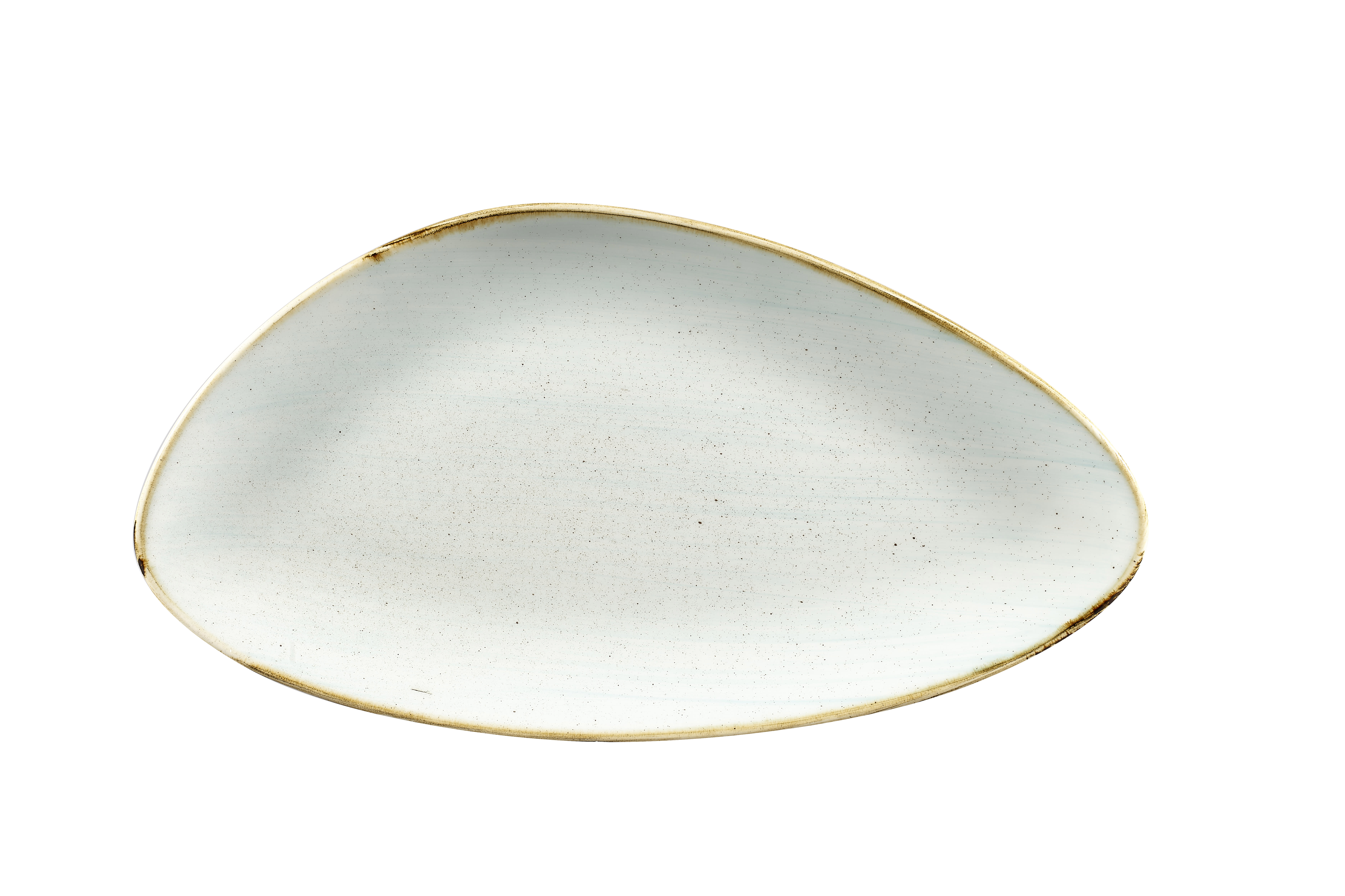 Churchill SDESTC351 Stonecast Duck Egg Triangle Chefs Plate 13 3/4"X7 3/8"
