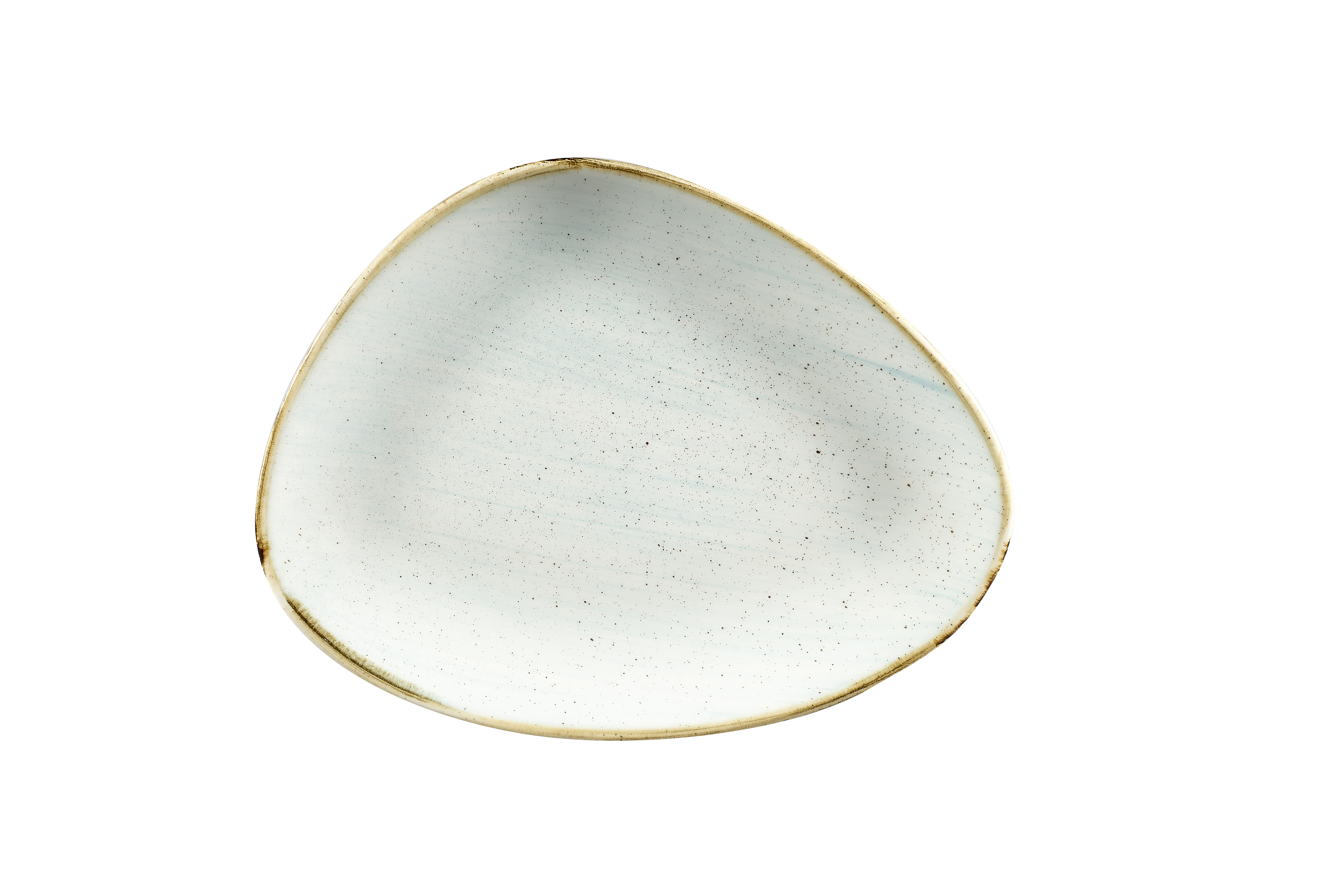 Churchill SDESTC261 Stonecast Duck Egg Triangle Chefs Plate 10 3/8"X8"