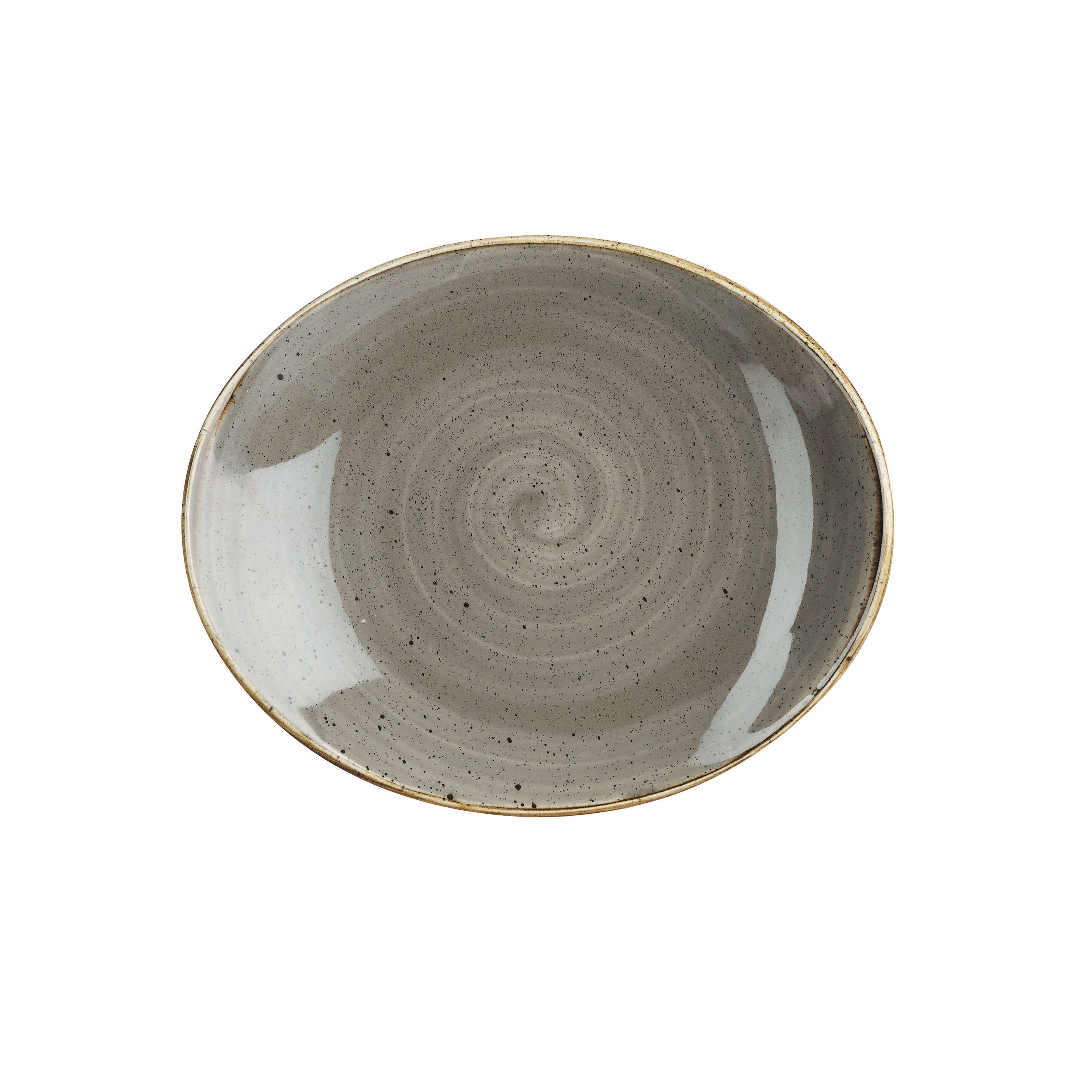 Churchill SPGSOP7 1 Stonecast Grey Orbit Oval Coupe Plate 7.75"