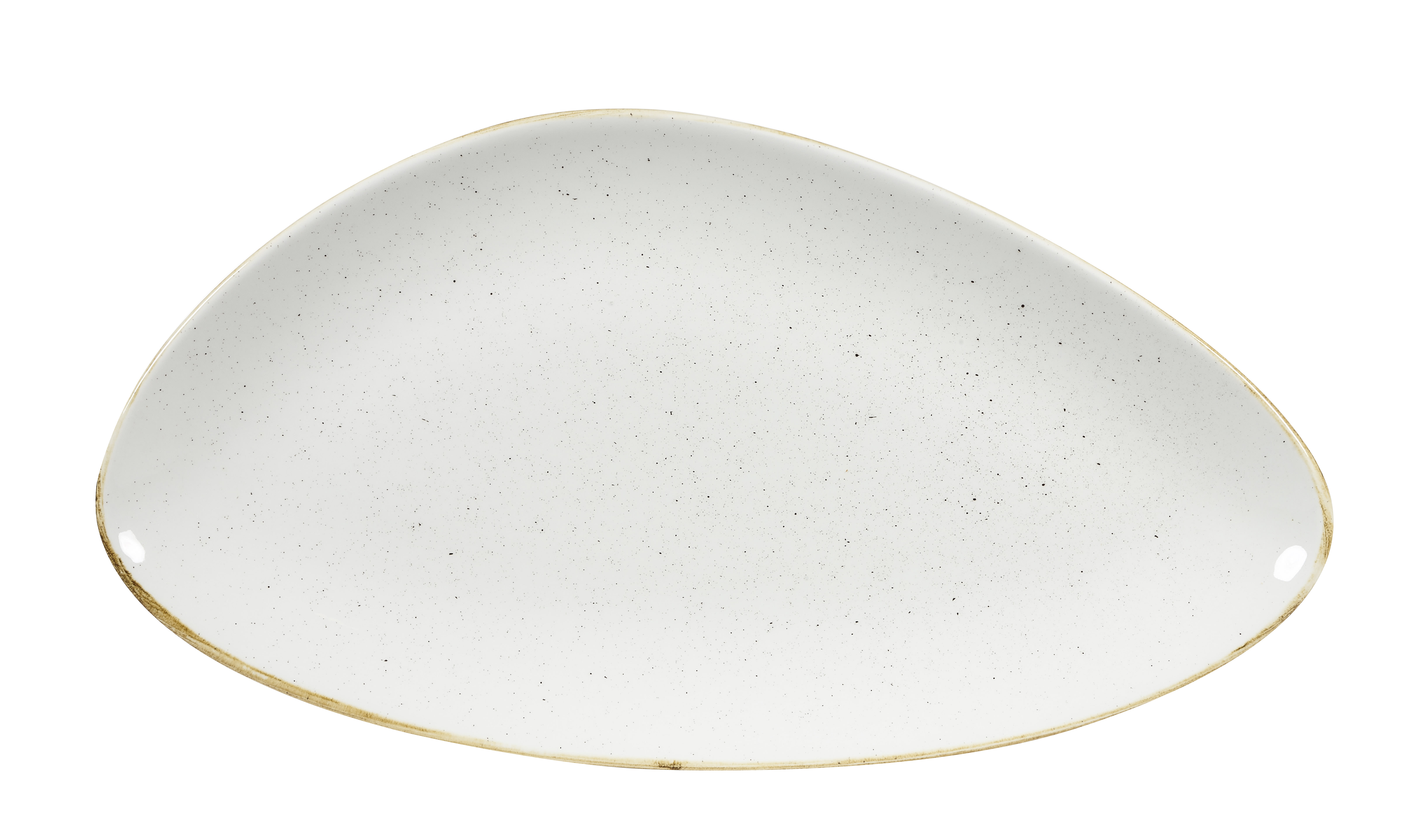 Churchill SWHSTC351 Stonecast Barley White Triangle Chefs Plate 13 3/4"X7 3/8"