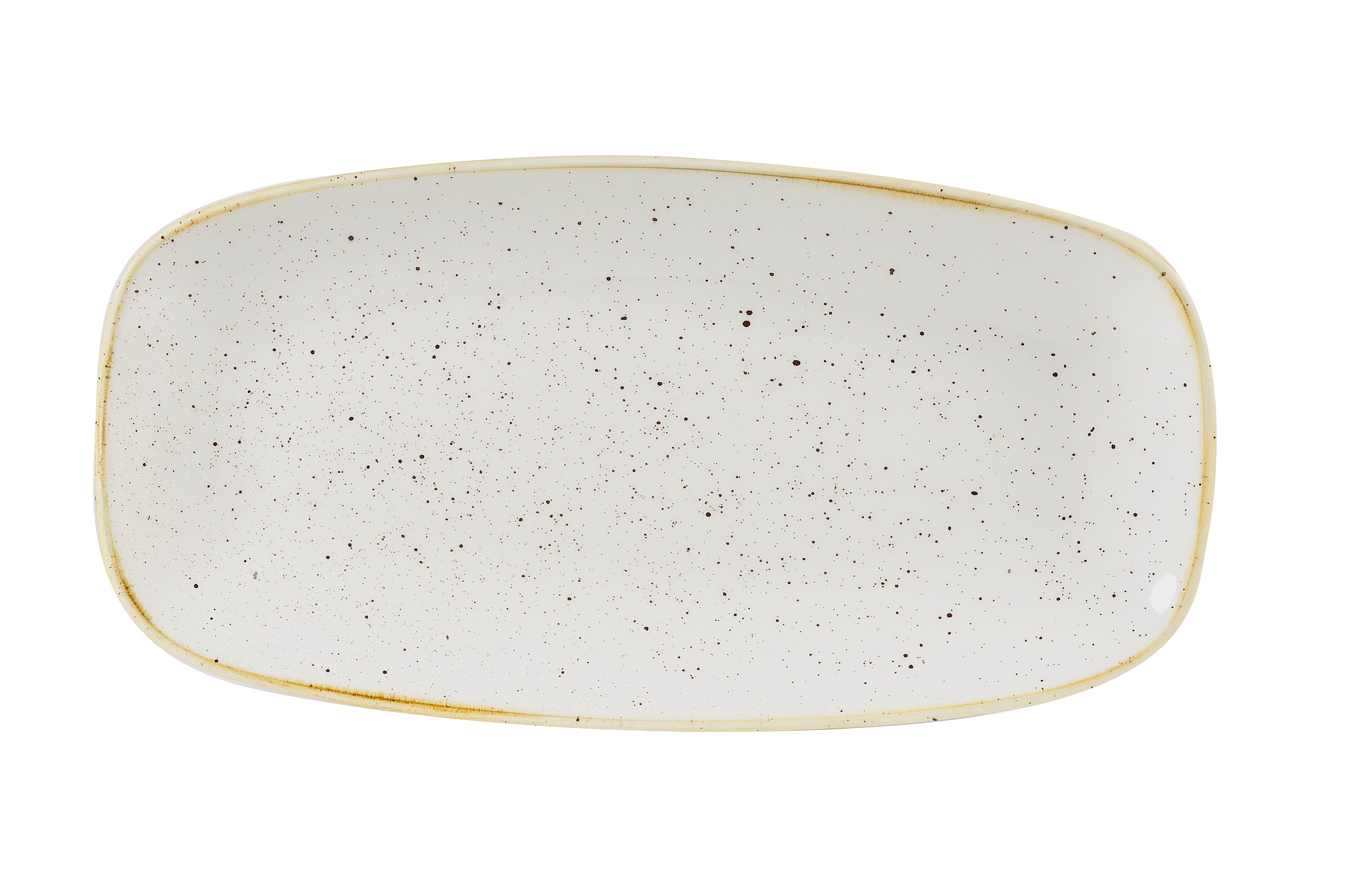 Churchill SWHSXO111 Stonecast Barley White Chefs Oblong Plate 11 3/4X6"