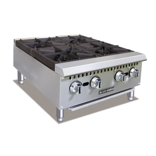 Black Diamond BDCTH-24 4 Burner Hot Plate - Heavy Duty, 100,000 BTU, Stainless, Convertible Stainless Steel