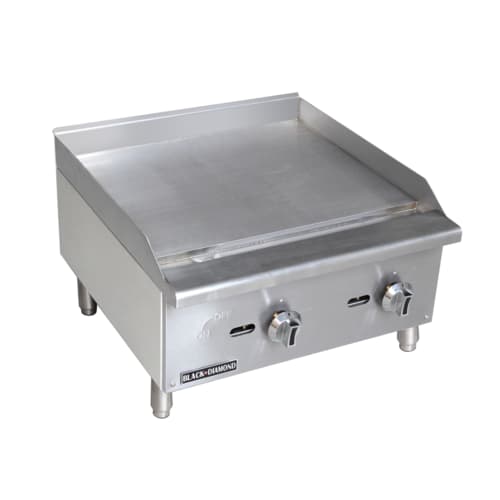 Black Diamond BDECTG-24 24" Gas Griddle w/ Manual Controls - 5/8" Steel Plate, Natural Gas Stainless Steel
