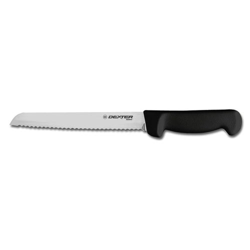 Dexter Russell P94803B 31603B Basics 8 Inch High Carbon Steel Scalloped Bread Knife With Textured Black Handle