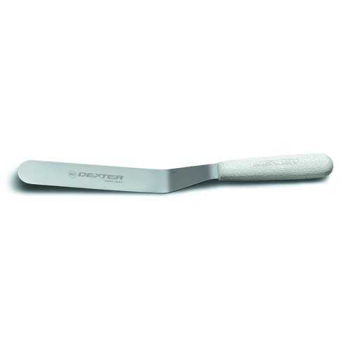 Dexter Russell S284-8B 17623 Sani-Safe Offset 8" Long Stainless Steel Blade Baker's Spatula With White Textured Polypropylene Handle