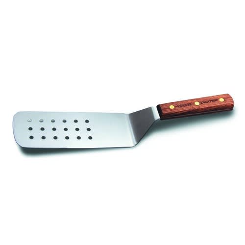 Dexter Russell PS8698 8"x3" Perforated Turner w/ Rosewood Handle, Stainless Steel