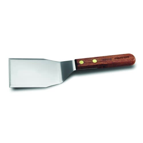 Dexter Russell 85849PCP 19770 Traditional Collection Offset 4" x 3" Stainless Steel Blade Balanced Hamburger Turner With Rosewood Handle In Perfect Cutlery Packaging