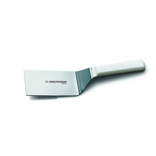 Dexter Russell P94855 31645 Basics Collection Square-End Offset 6" x 3" Stainless Steel Blade NSF Certified Hamburger Turner With Polypropylene Handle
