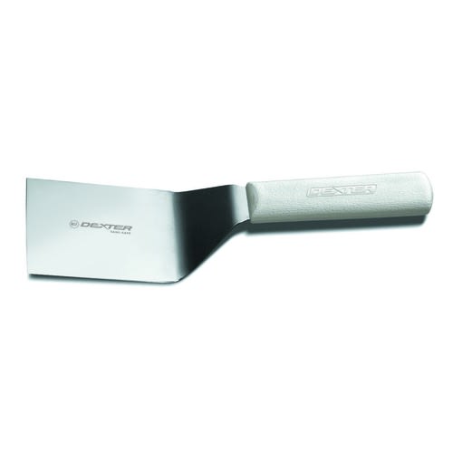 Dexter Russell S286-4 SANI-SAFE 4"x3" Hamburger Turner w/ Polypropylene White Handle, Stainless Steel