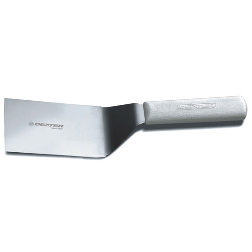 Dexter Russell S286-6 SANI-SAFE 6"x3" Hamburger Turner w/ Polypropylene White Handle, Stainless Steel