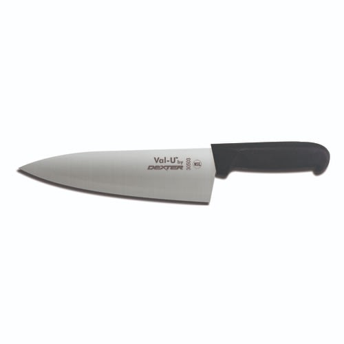 Dexter Russell 30503 Val-U 8" High Carbon Steel Cook's Knife with Black Polypropylene Handle