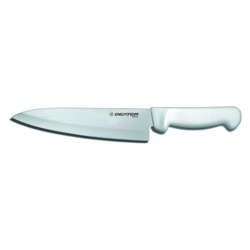 Dexter Russell P94801 8" Chef's Knife w/ Polypropylene White Handle, Carbon Steel