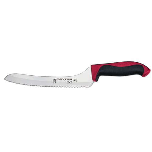 Dexter Russell S360-9SCR-PCP 9" Stamped Slicer Knife w/ Scalloped Edge, Carbon Steel