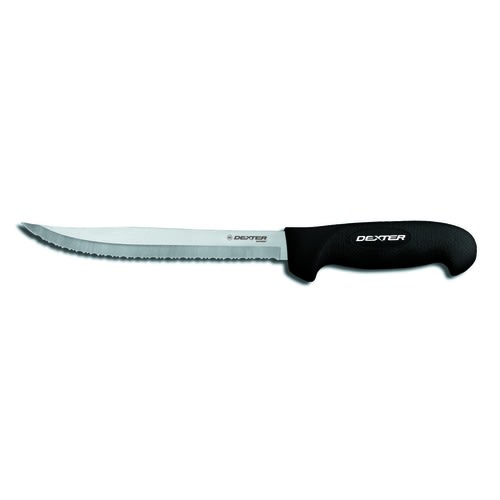 Dexter Russell SG142-8TEB-PCP 24293B SofGrip Black Handle 8 Inch Serrated Tiger-Edge Blade Slicer Knife In Packaging
