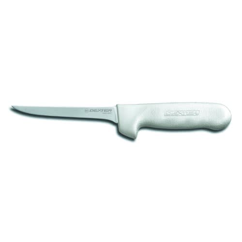 Dexter Russell S135F-PCP 01513 Sani-Safe 5 Inch High Carbon Steel Flexible Narrow Boning Knife With Textured White Handle