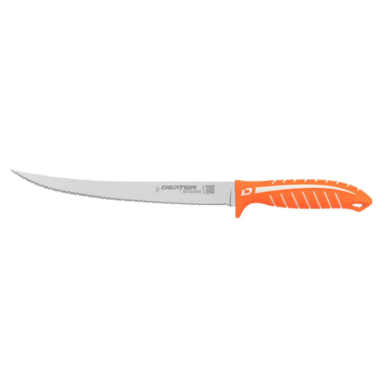 Dexter Russell DX10TE 24916 10" Flexible Fillet Knife w/ Orange Silicone Handle, High Carbon Steel