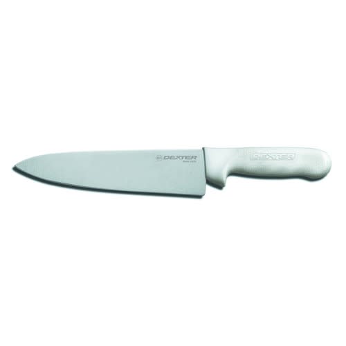 Dexter Russell S145-8PCP 12443 Sani-Safe 8 Inch High Carbon Steel Cook Knife With White Textured Handle