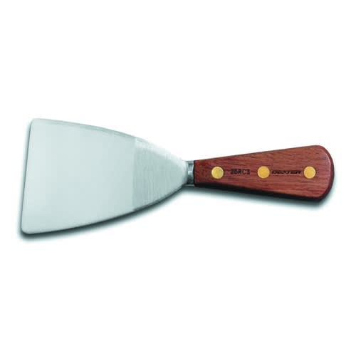 Dexter Russell 25RC-4 16060 Traditional Collection 7 1/2" Long Stiff Round-Corner 4" DEXSTEEL High-Carbon Steel Blade Pan Scraper With Rosewood Handle