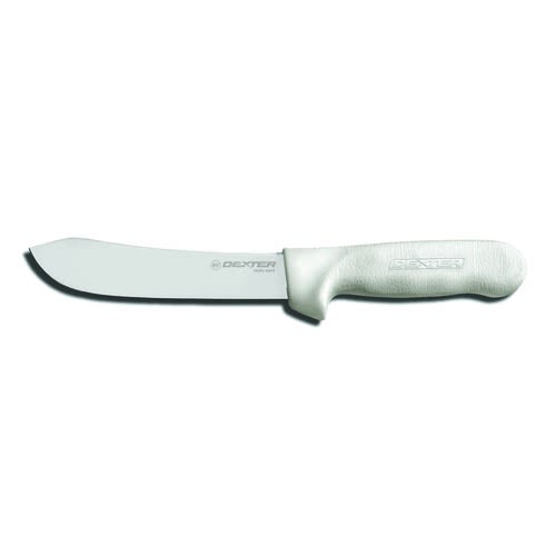 Dexter Russell S112-6PCP 04123 Sani-Safe 6 Inch High Carbon Steel Butcher Knife With White Handle