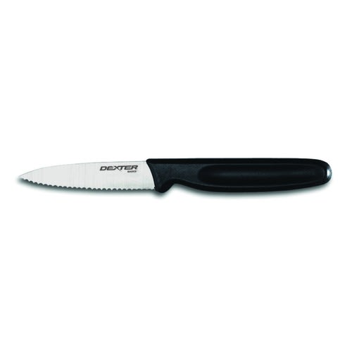 Dexter Russell P40846 31437 Basics 3 Inch High Carbon Steel Scalloped Paring Knife With Black Handle