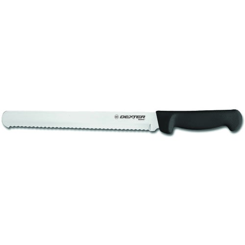 Dexter Russell P94804B 31604B Basics Black Handle 10 Inch Scalloped Edge High Carbon Steel Slicer / Bread Knife