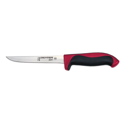 Dexter Russell S360-6NR-PCP 36001R 360 Series 6 Inch DEXSTEEL High Carbon Steel Narrow Boning Knife With Red Santoprene Handle
