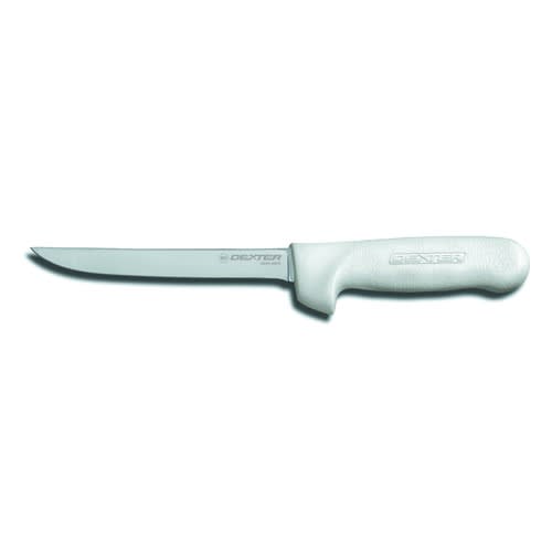 Dexter Russell S136N-PCP 01563 Sani-Safe 6 Inch High Carbon Steel Narrow Boning Knife With White Textured Handle
