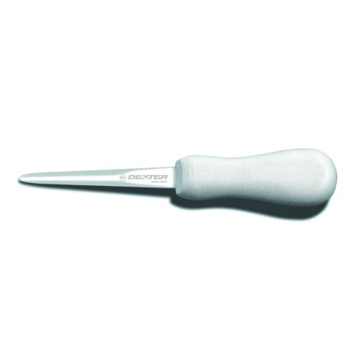 Dexter Russell S120 10833 Sani-Safe 4 Inch High Carbon Steel Boston Pattern Oyster Knife With Textured White Handle