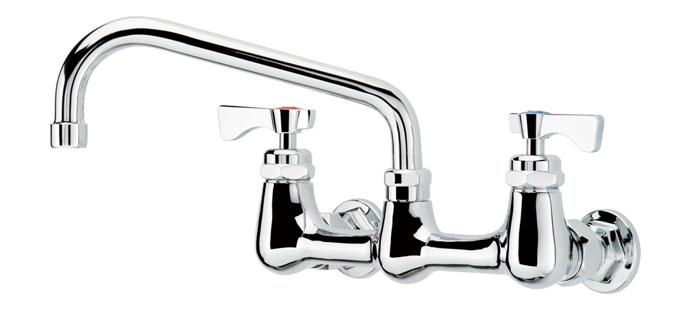 Krowne 14-808L Royal Series 8" Center Wall Faucet, 1/4 Turn Ceramic Cartridge Valves, With 8" Spout