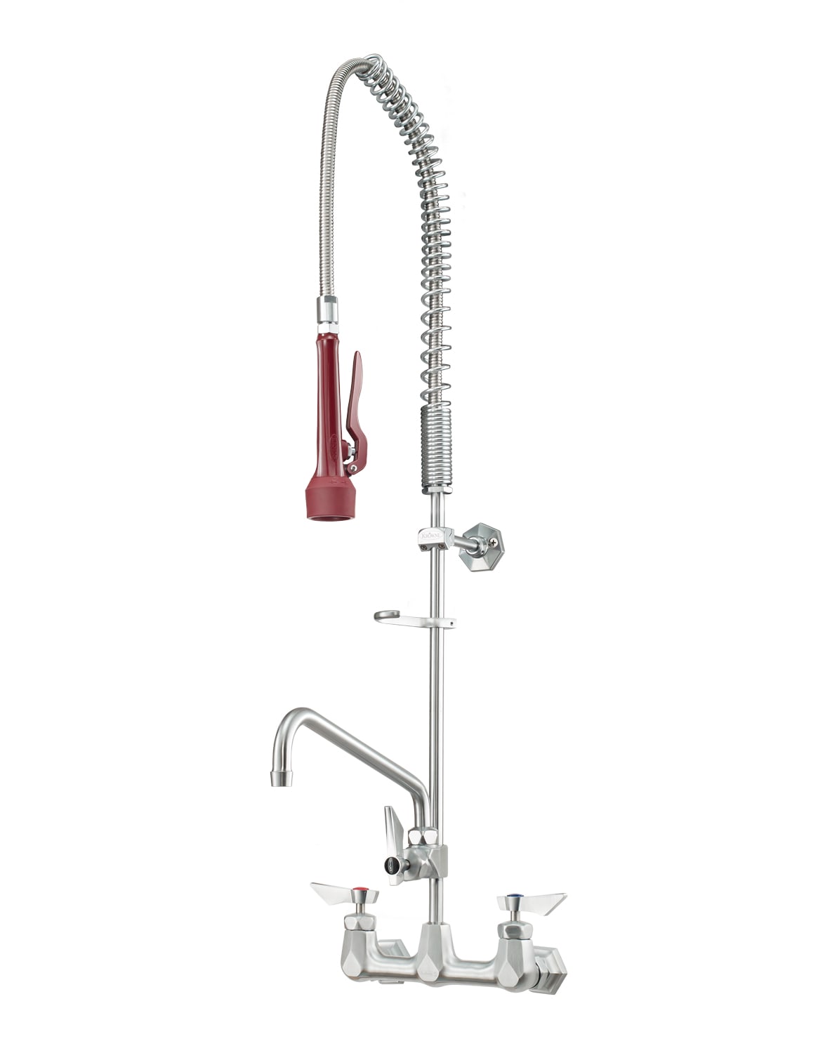 Krowne DX-109 Diamond Series 8" Center Wall Mount Pre-Rinse With Add On Faucet; 12" Spout